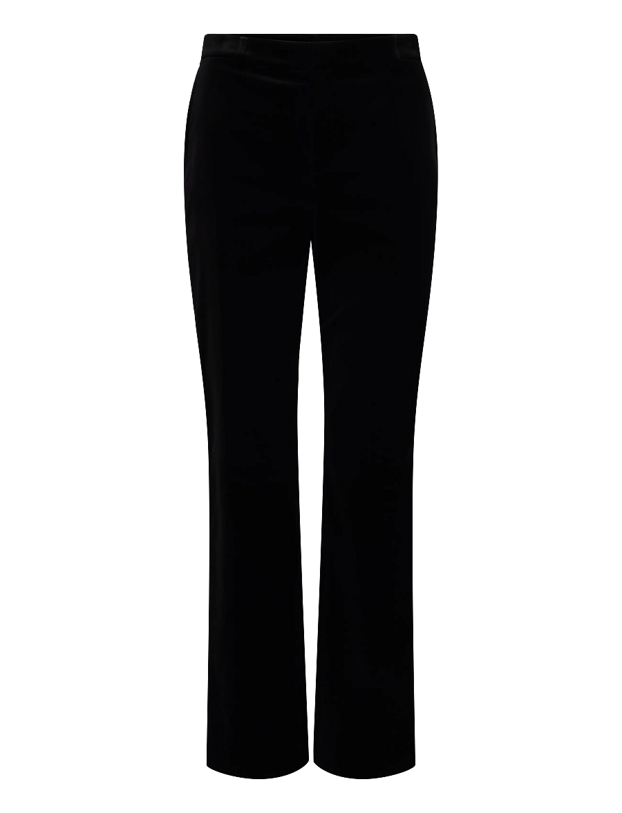 Lauren Ralph Lauren - Stretch Velvet Straight Pant - raka byxor - black velvet - 2