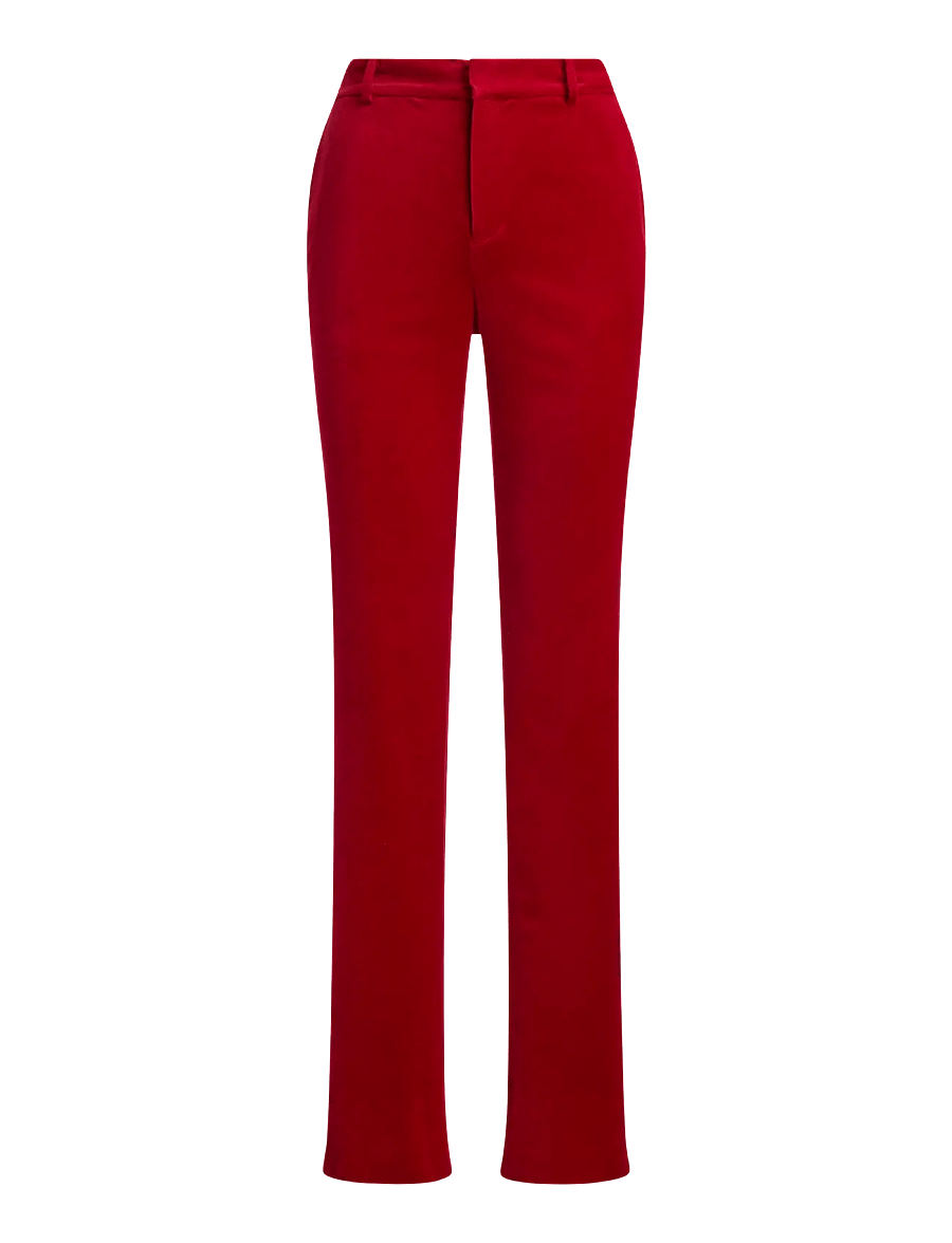 Lauren Ralph Lauren - Stretch Velvet Straight Pant - bukser med lige ben - lauren red velvet - 2