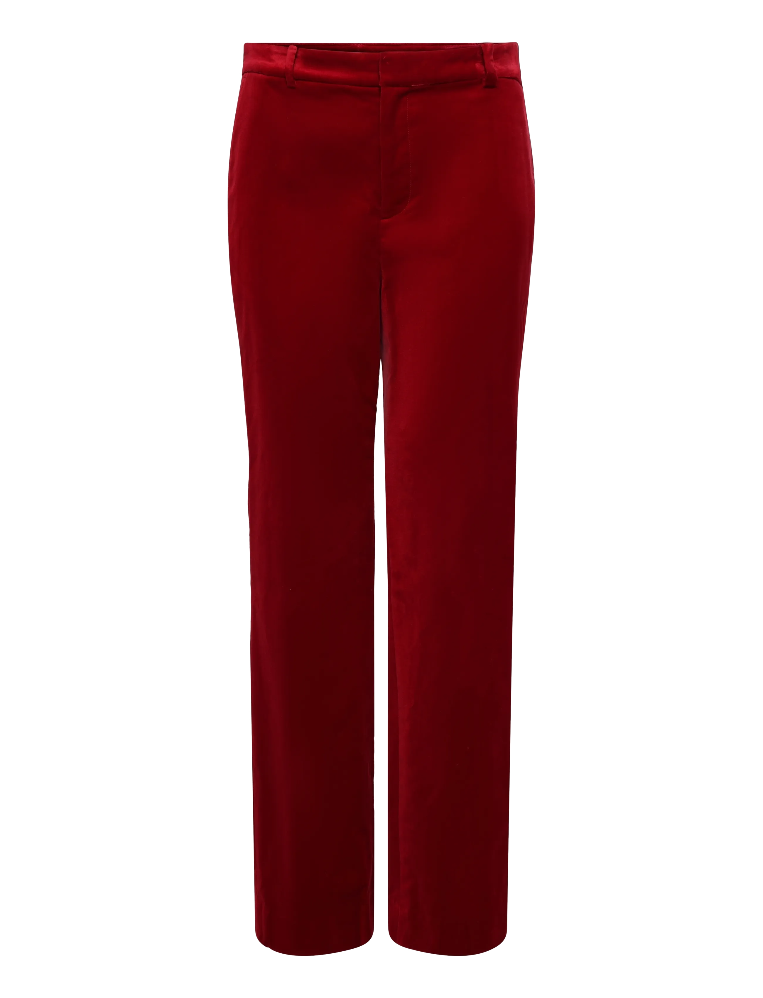 Lauren Ralph Lauren - Stretch Velvet Straight Pant - raka byxor - lauren red velvet - 2
