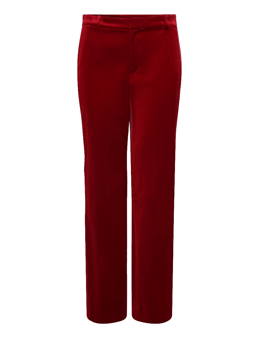Lauren Ralph Lauren - Stretch Velvet Straight Pant - raka byxor - lauren red velvet - 2