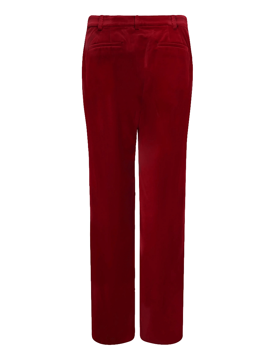 Lauren Ralph Lauren - Stretch Velvet Straight Pant - raka byxor - lauren red velvet - 3