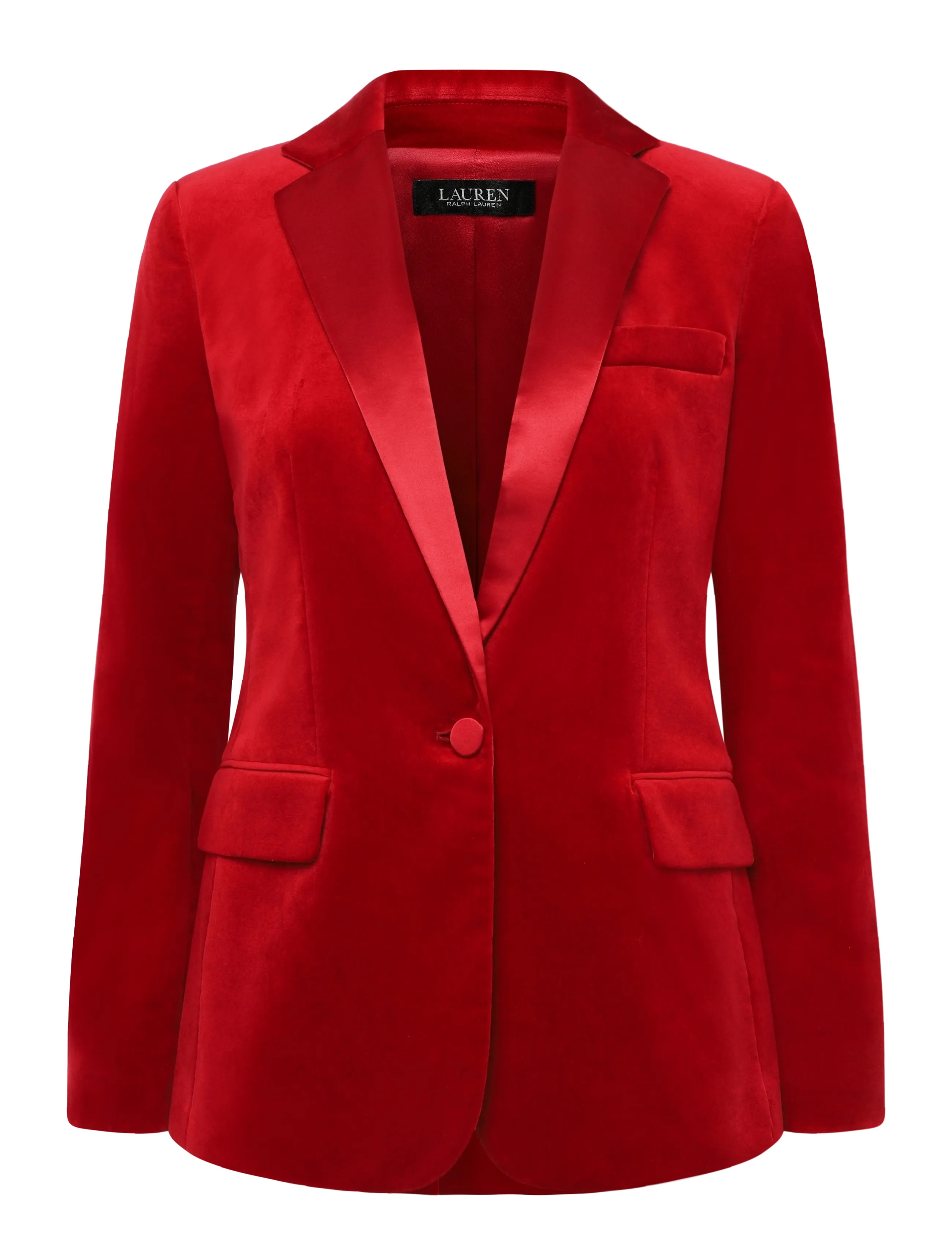 Lauren Ralph Lauren SOFT STRETCH VELVET-WVN-BLAZER/SPOR - Tøj - LAUREN RED VELVET / red