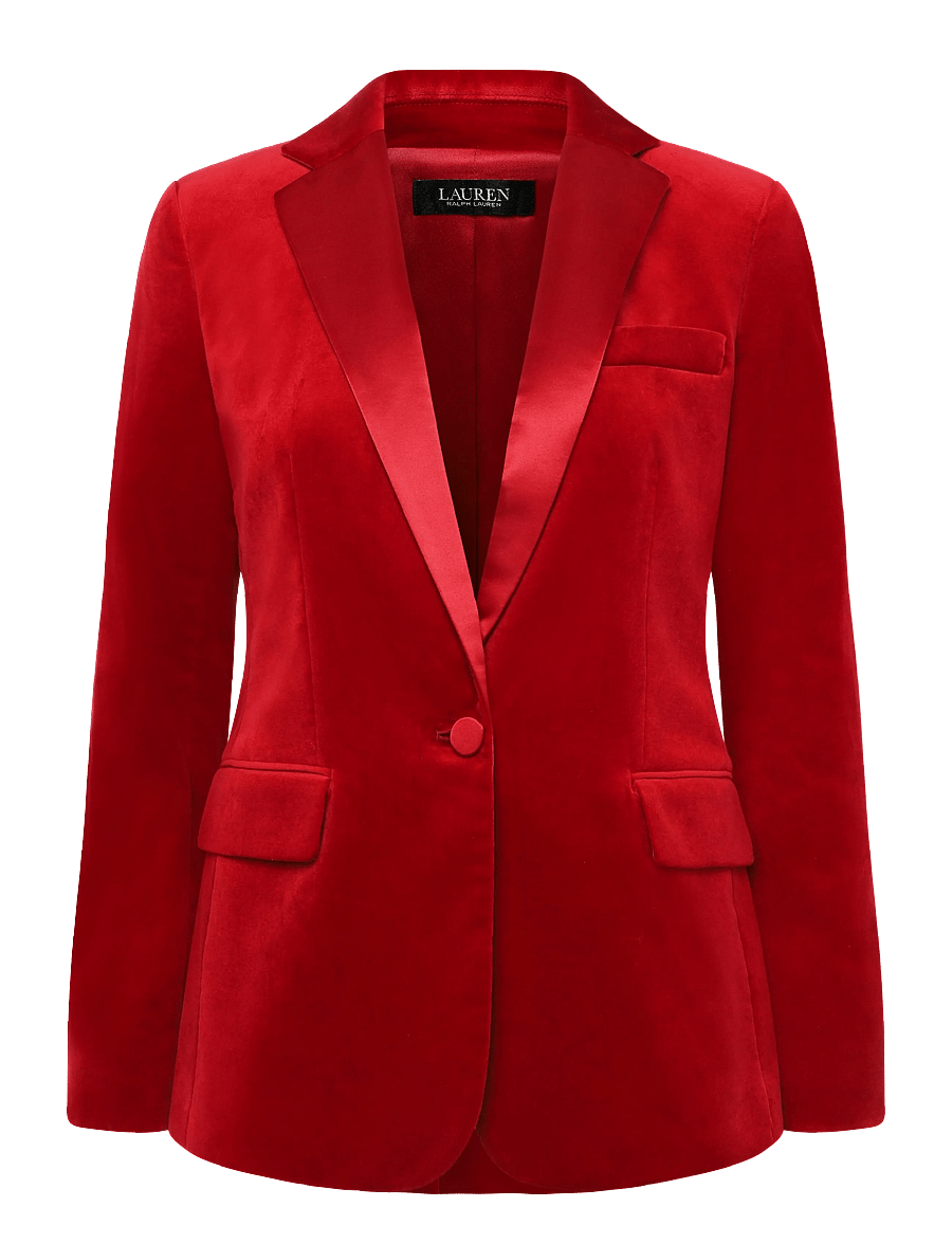 Lauren Ralph Lauren - SOFT STRETCH VELVET-WVN-BLAZER/SPOR - enkeltradede blazere - lauren red velvet - 2