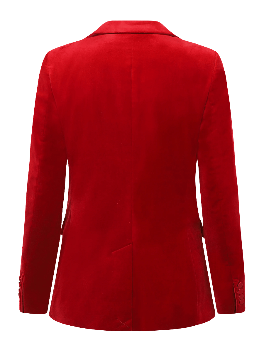 Lauren Ralph Lauren - SOFT STRETCH VELVET-WVN-BLAZER/SPOR - enkeltradede blazere - lauren red velvet - 3