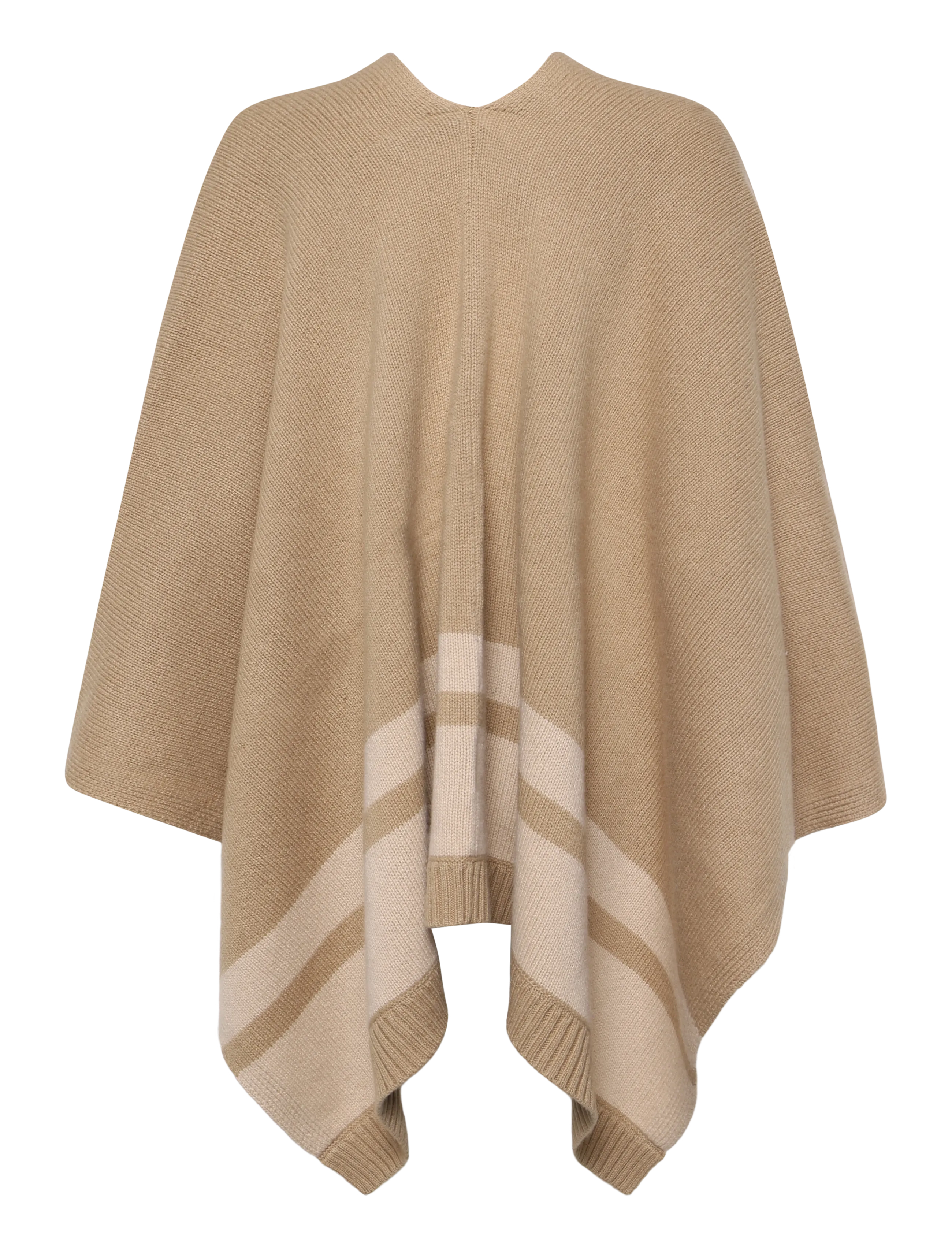 Lauren Ralph Lauren - Buckle-Trim Wool-Cashmere Sweater Poncho - cashmere - camel multi - 3