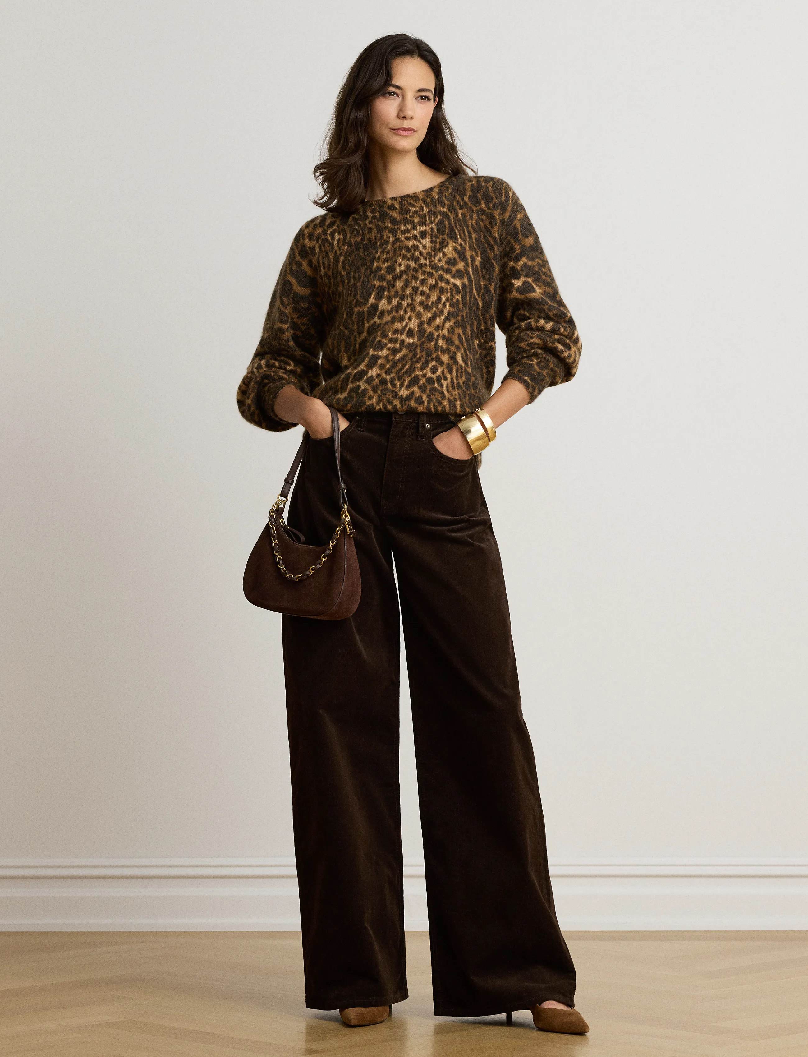 Lauren Ralph Lauren Corduroy High-Rise Super Wide-Leg Pant - Autumn/Winter 2026 - CIRCUIT BROWN / brown