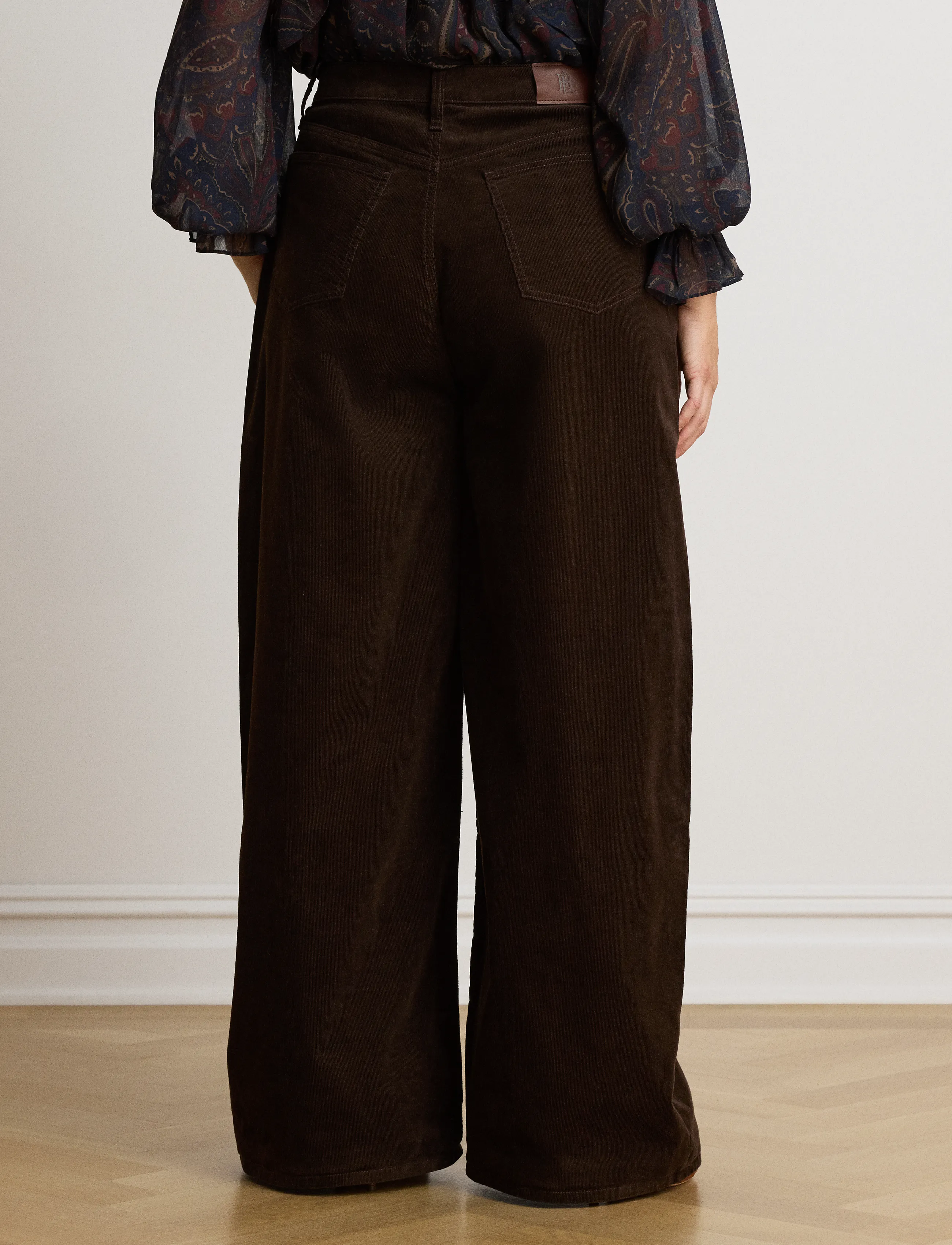 Lauren Ralph Lauren - Corduroy High-Rise Super Wide-Leg Pant - laia säärega püksid - circuit brown - 2