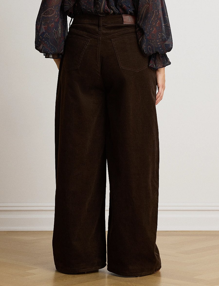 Lauren Ralph Lauren - Corduroy High-Rise Super Wide-Leg Pant - bukser med brede ben - circuit brown - 2
