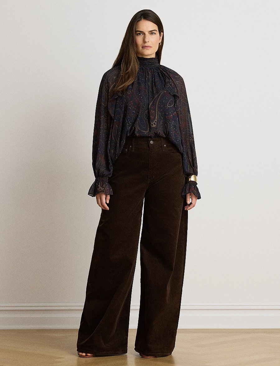 Lauren Ralph Lauren - Corduroy High-Rise Super Wide-Leg Pant - bukser med brede ben - circuit brown - 3