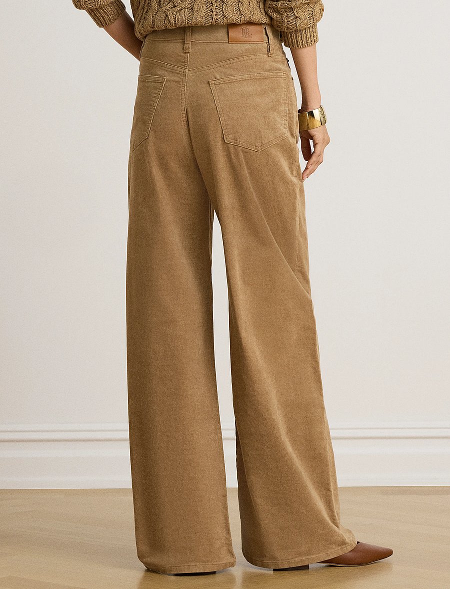 Lauren Ralph Lauren - Corduroy High-Rise Super Wide-Leg Pant - vida byxor - lauren camel - 2