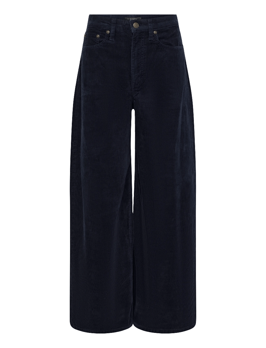 Lauren Ralph Lauren - Corduroy High-Rise Super Wide-Leg Pant - vida byxor - lauren navy - 1