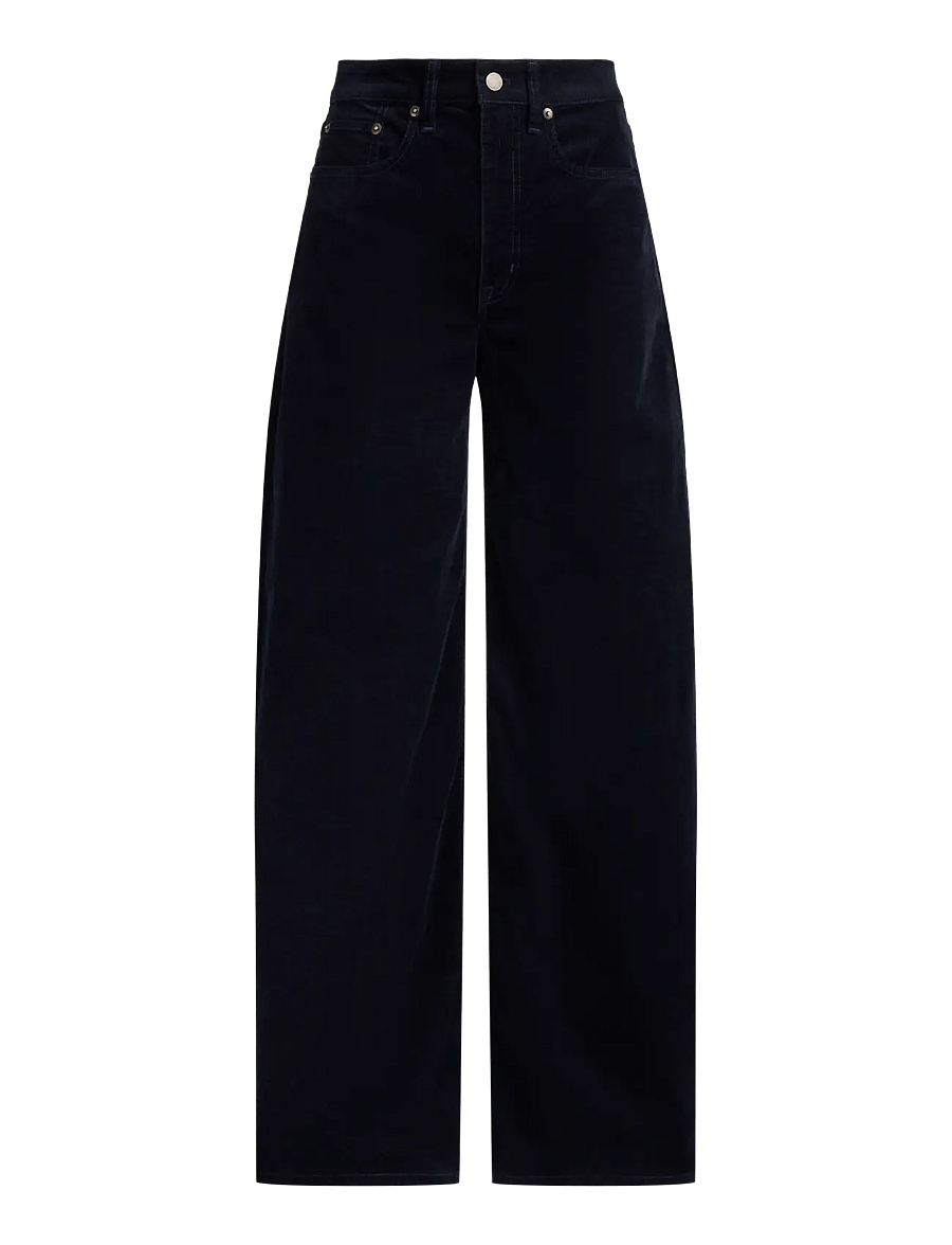 Lauren Ralph Lauren - Corduroy High-Rise Super Wide-Leg Pant - vida byxor - lauren navy - 1
