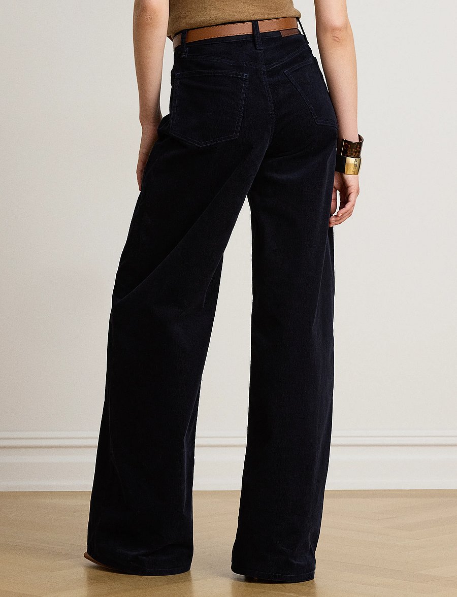 Lauren Ralph Lauren - Corduroy High-Rise Super Wide-Leg Pant - vida byxor - lauren navy - 2