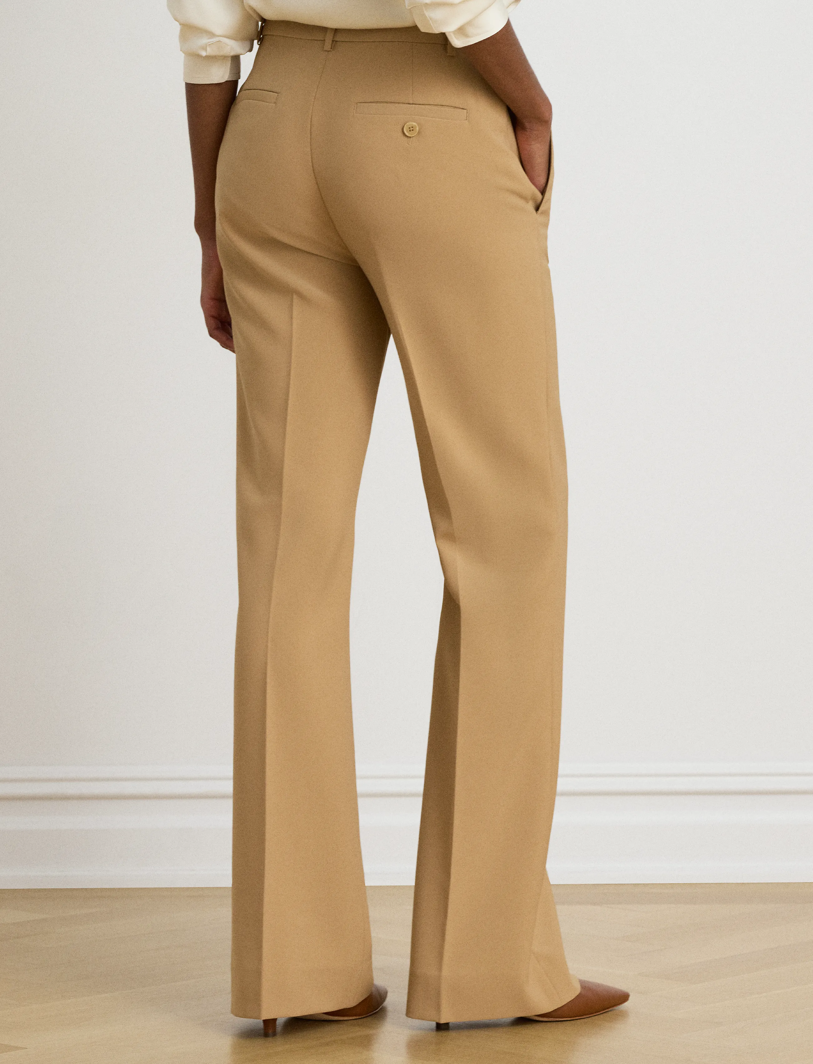 Lauren Ralph Lauren - Stretch Crepe Straight Pant - bukser med lige ben - lauren camel - 2