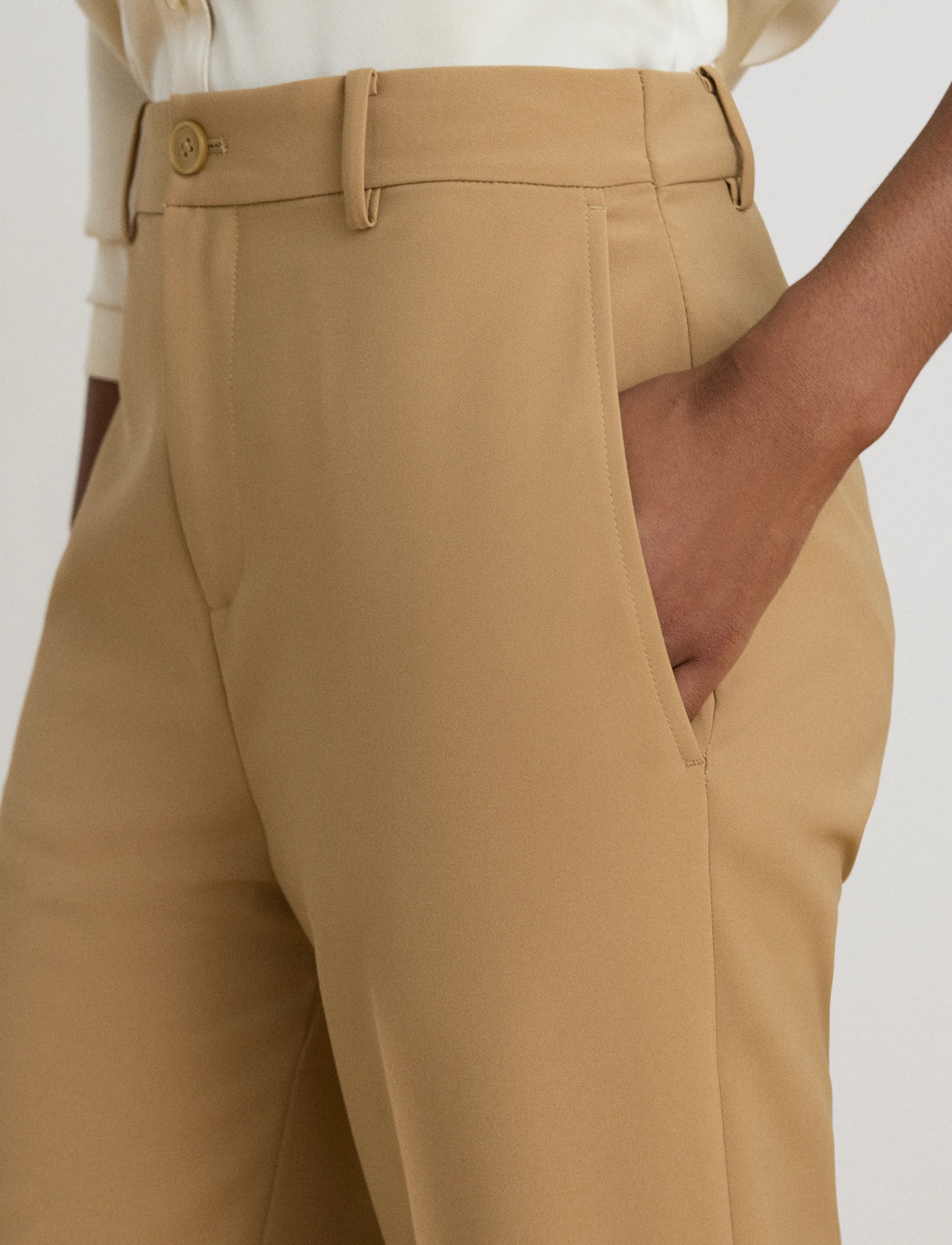 Lauren Ralph Lauren - Stretch Crepe Straight Pant - bukser med lige ben - lauren camel - 3