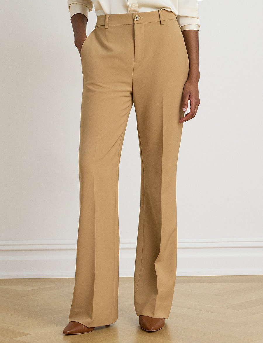 Lauren Ralph Lauren - Stretch Crepe Straight Pant - bukser med lige ben - lauren camel - 4