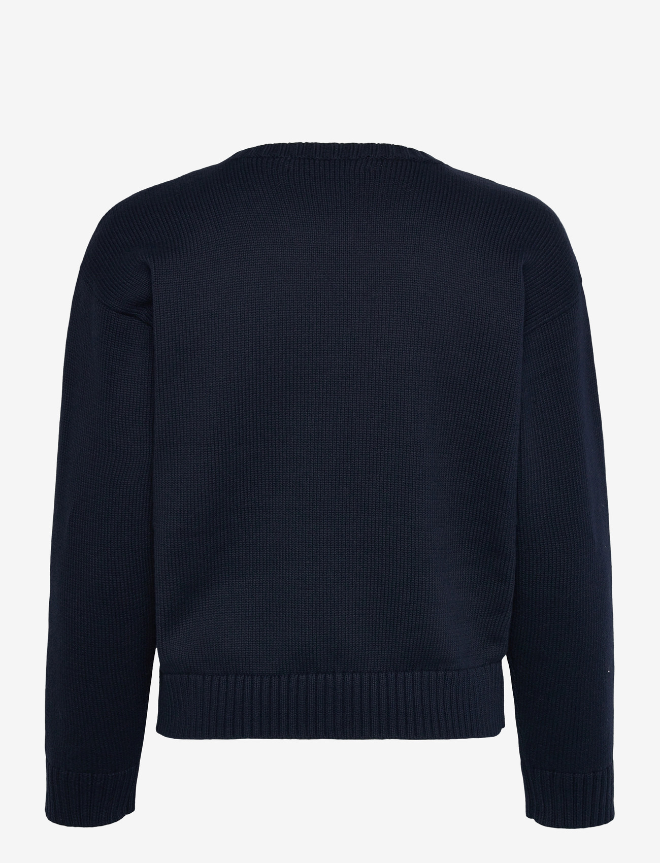 Lauren Ralph Lauren - Color-Blocked Crest Cotton Sweater - striktrøjer - lauren navy multi - 1