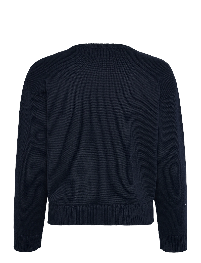 Lauren Ralph Lauren - Color-Blocked Crest Cotton Sweater - striktrøjer - lauren navy multi - 1