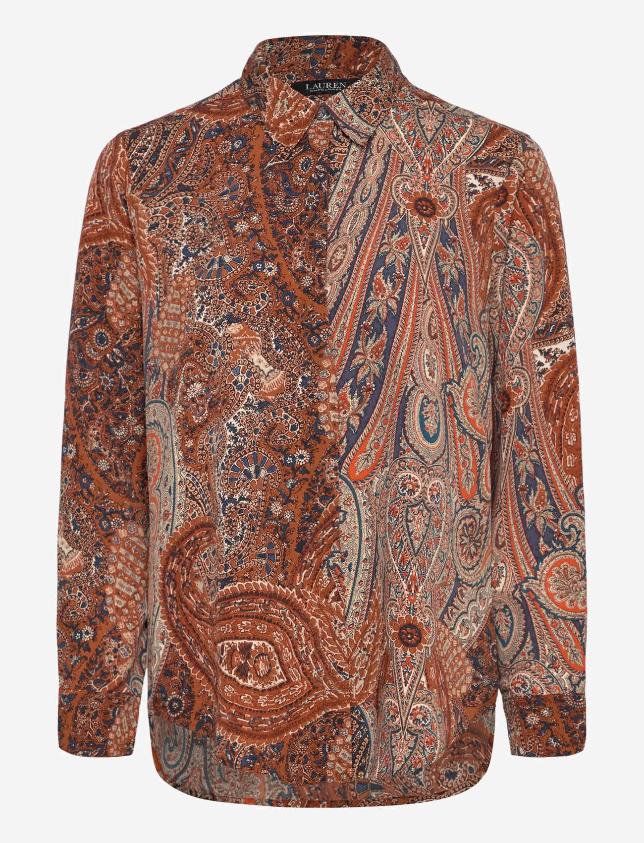 Lauren Ralph Lauren - Classic Fit Paisley Crepe Shirt - långärmade skjortor - cream multi - 0