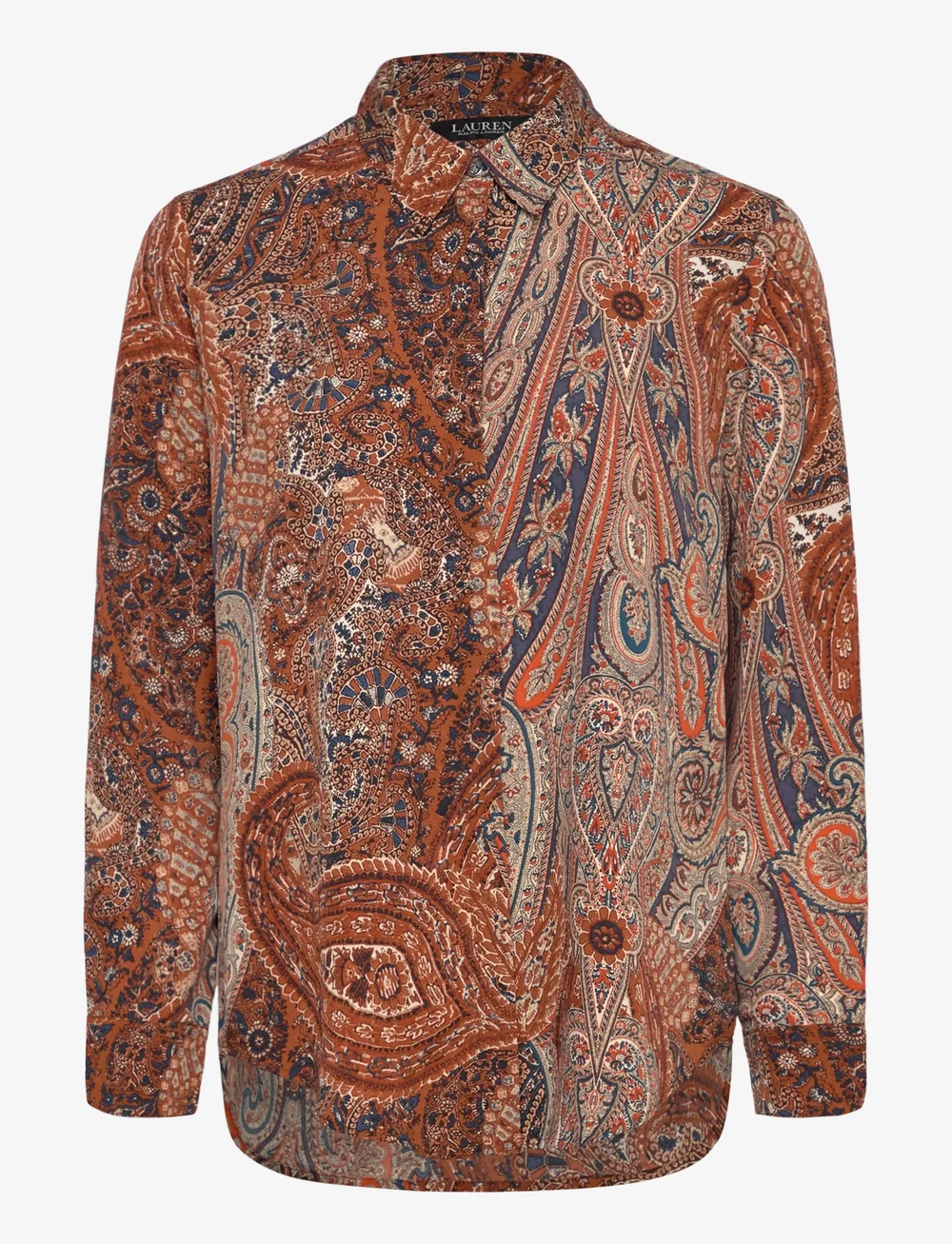 Lauren Ralph Lauren - Classic Fit Paisley Crepe Shirt - denimskjorter - cream multi - 0