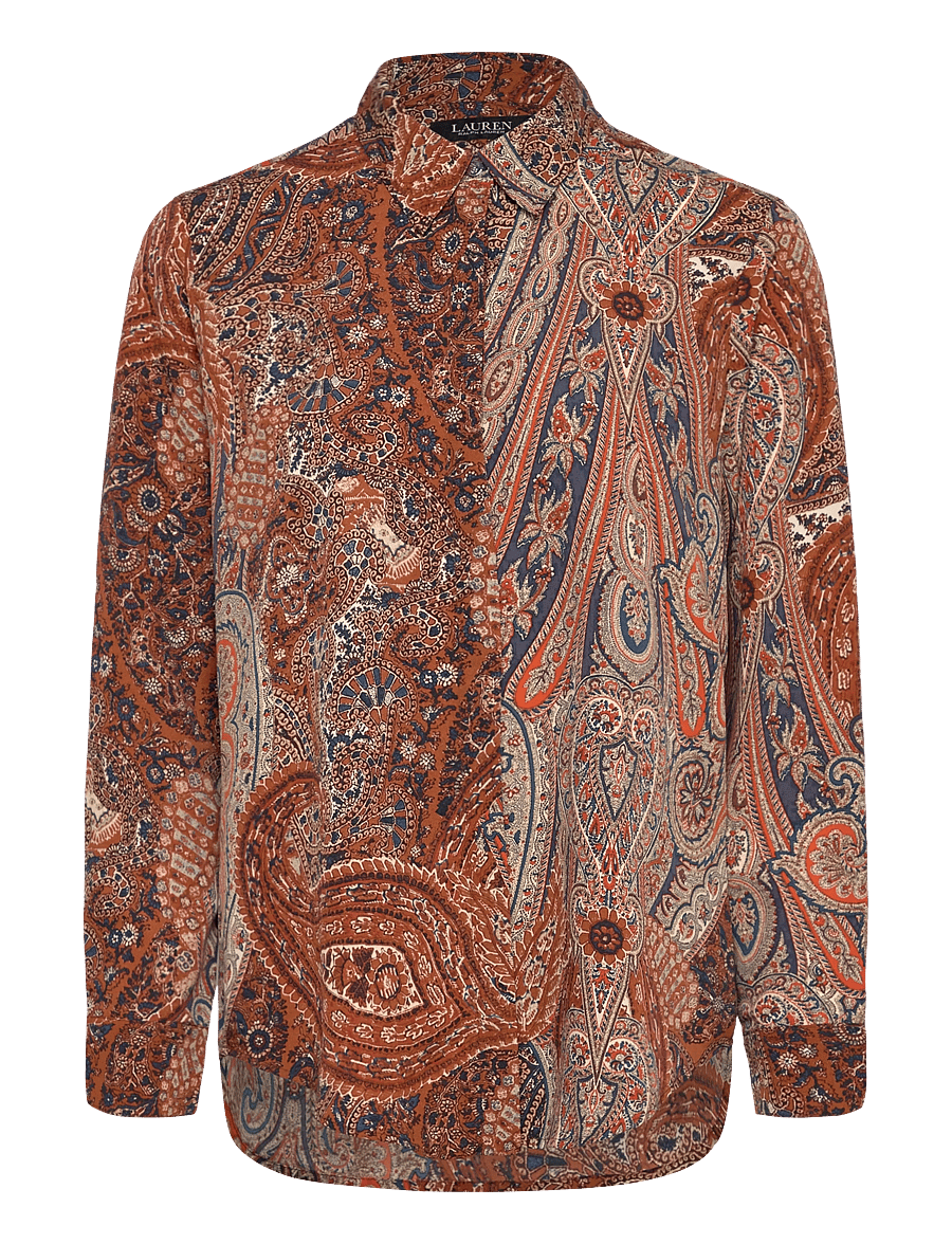 Lauren Ralph Lauren - Classic Fit Paisley Crepe Shirt - koszule z długimi rękawami - cream multi - 0