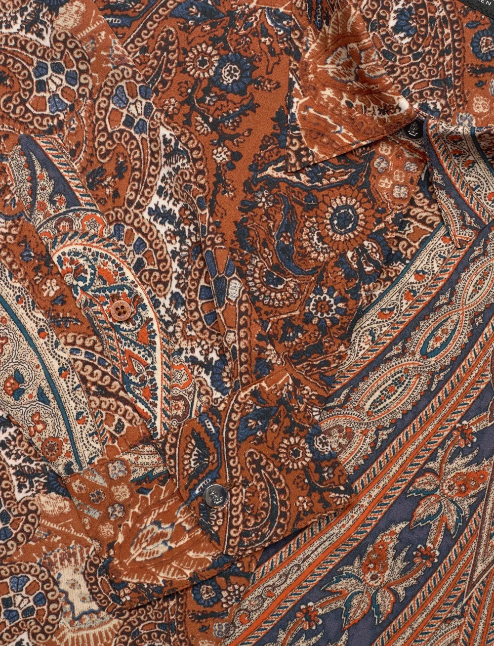 Lauren Ralph Lauren - Classic Fit Paisley Crepe Shirt - denimskjorter - cream multi - 2