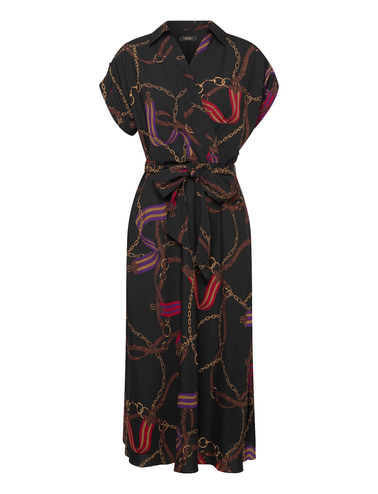 Lauren Ralph Lauren | Belting-Print Belted Crepe Dress | 34