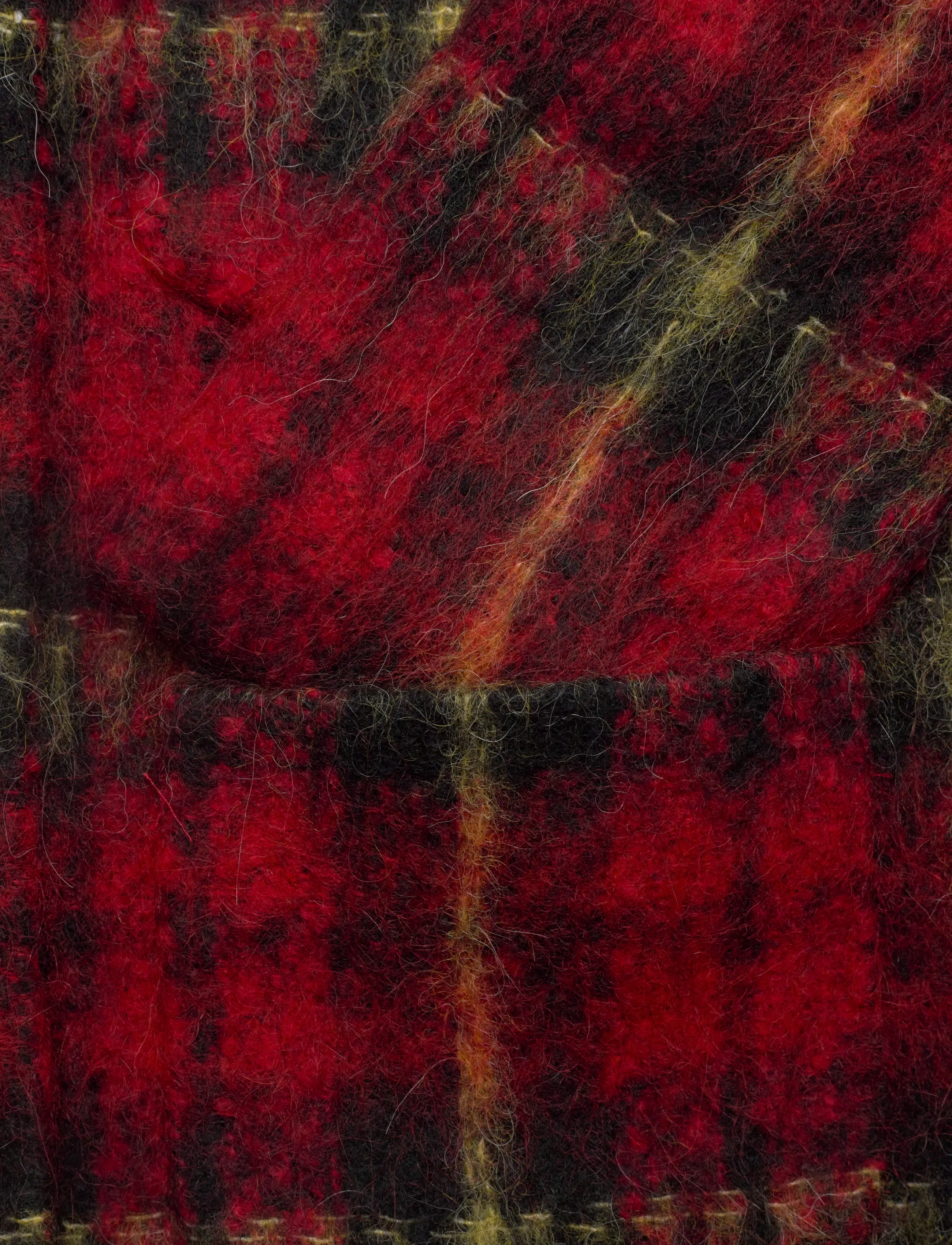 Lauren Ralph Lauren - Plaid Mohair Cropped Jacket - wool jackets - red/black/yellow - 3