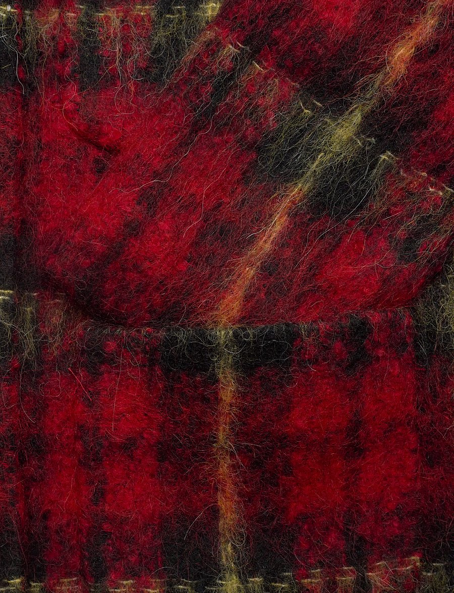 Lauren Ralph Lauren - Plaid Mohair Cropped Jacket - wool jackets - red/black/yellow - 3