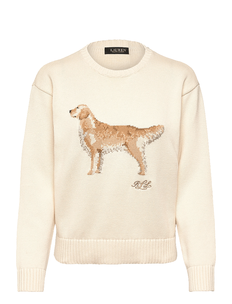Lauren Ralph Lauren - Intarsia-Knit Golden Retriever Sweater - tröjor - mascarpone cream - 0