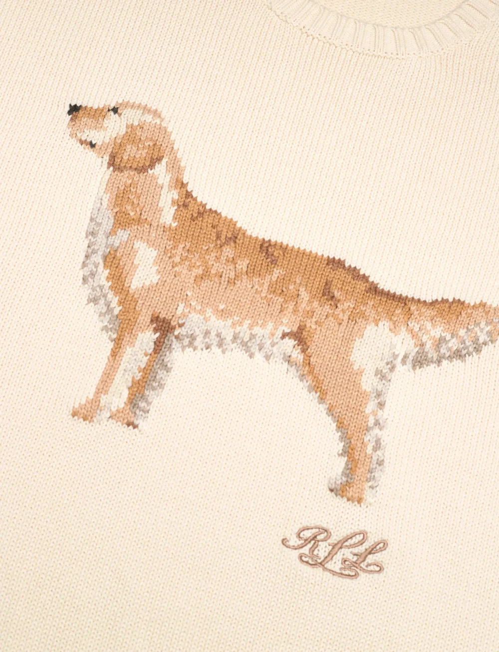 Lauren Ralph Lauren - Intarsia-Knit Golden Retriever Sweater - gensere - mascarpone cream - 2