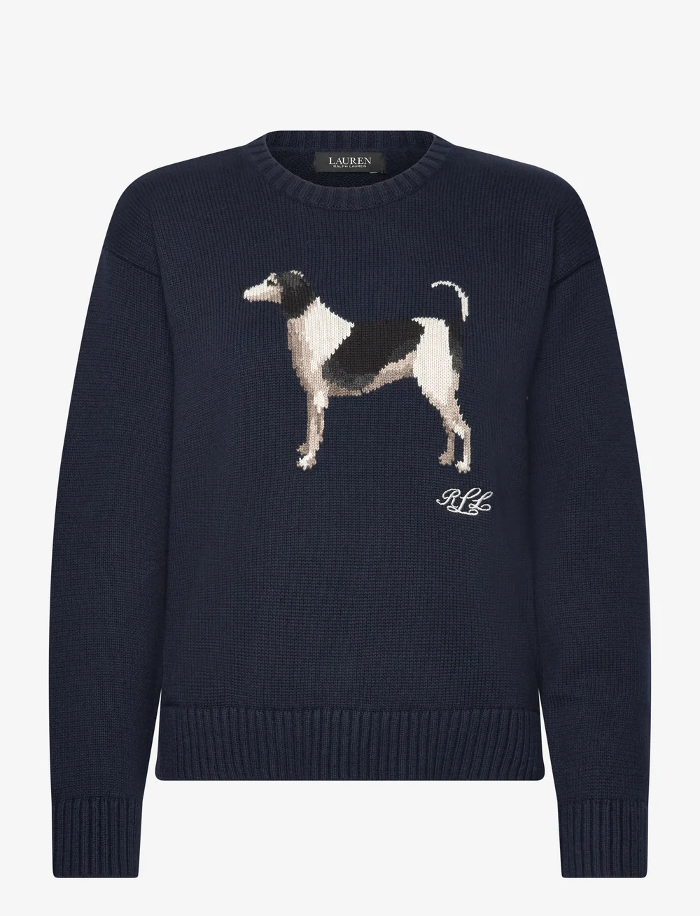 Lauren Ralph Lauren - Intarsia-Knit Dog Cotton Sweater - jumpers - lauren navy - 0