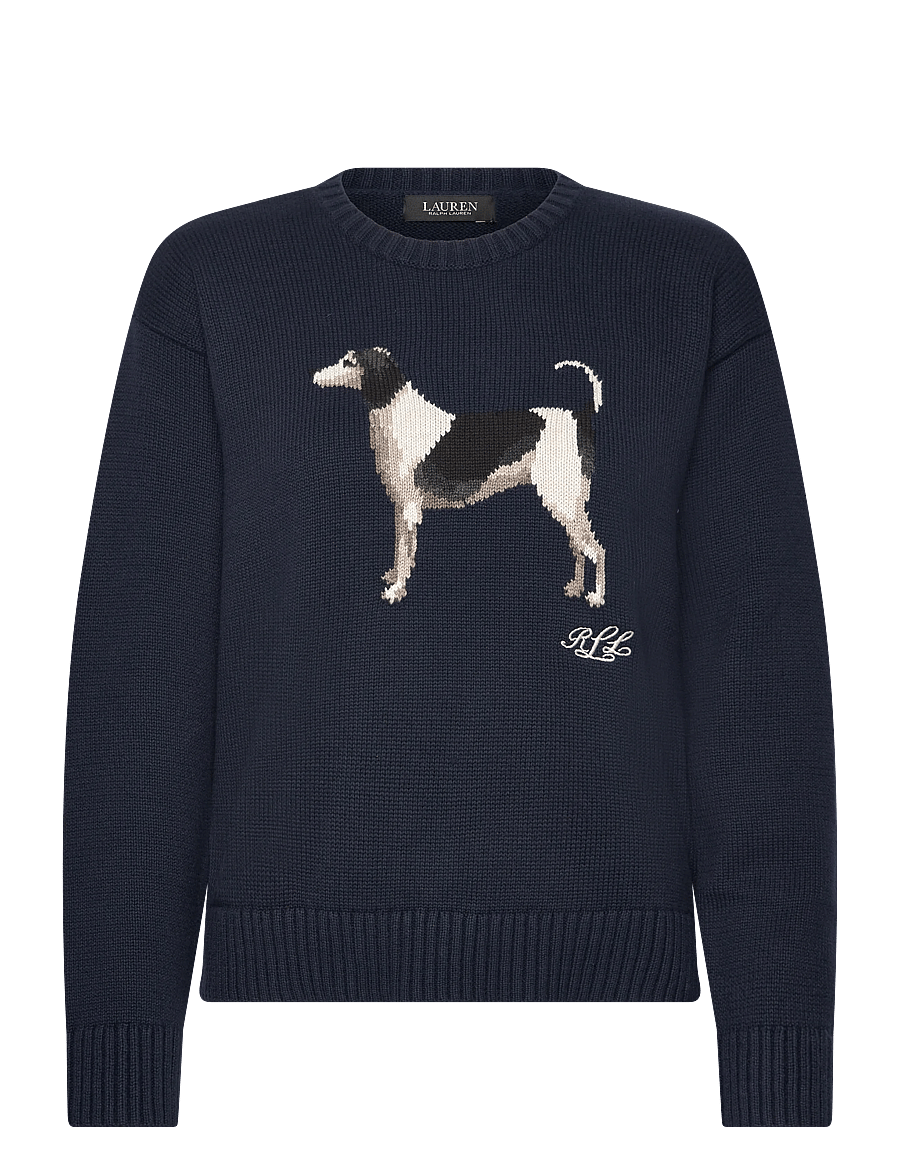Lauren Ralph Lauren - Intarsia-Knit Dog Cotton Sweater - pullover - lauren navy - 0