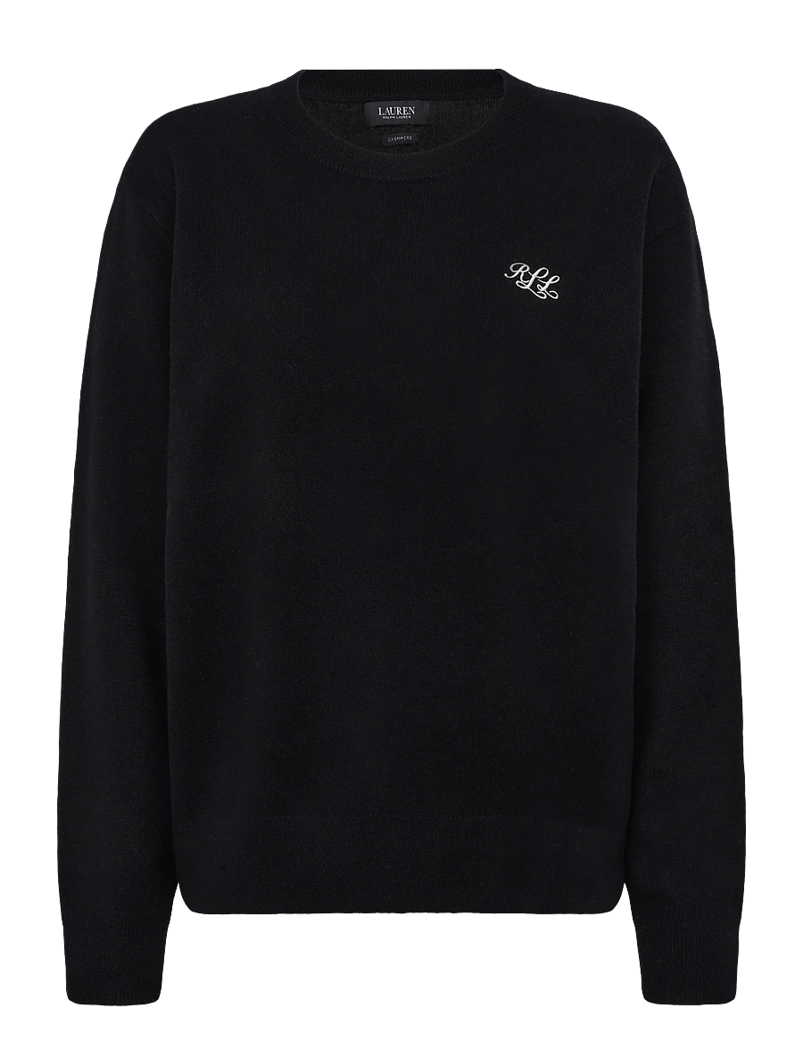 Lauren Ralph Lauren - Embroidered Cashmere Crewneck Sweater - cashmere - black - 2