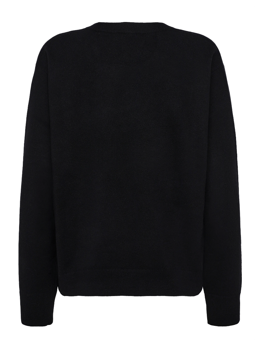 Lauren Ralph Lauren - Embroidered Cashmere Crewneck Sweater - cashmere - black - 3