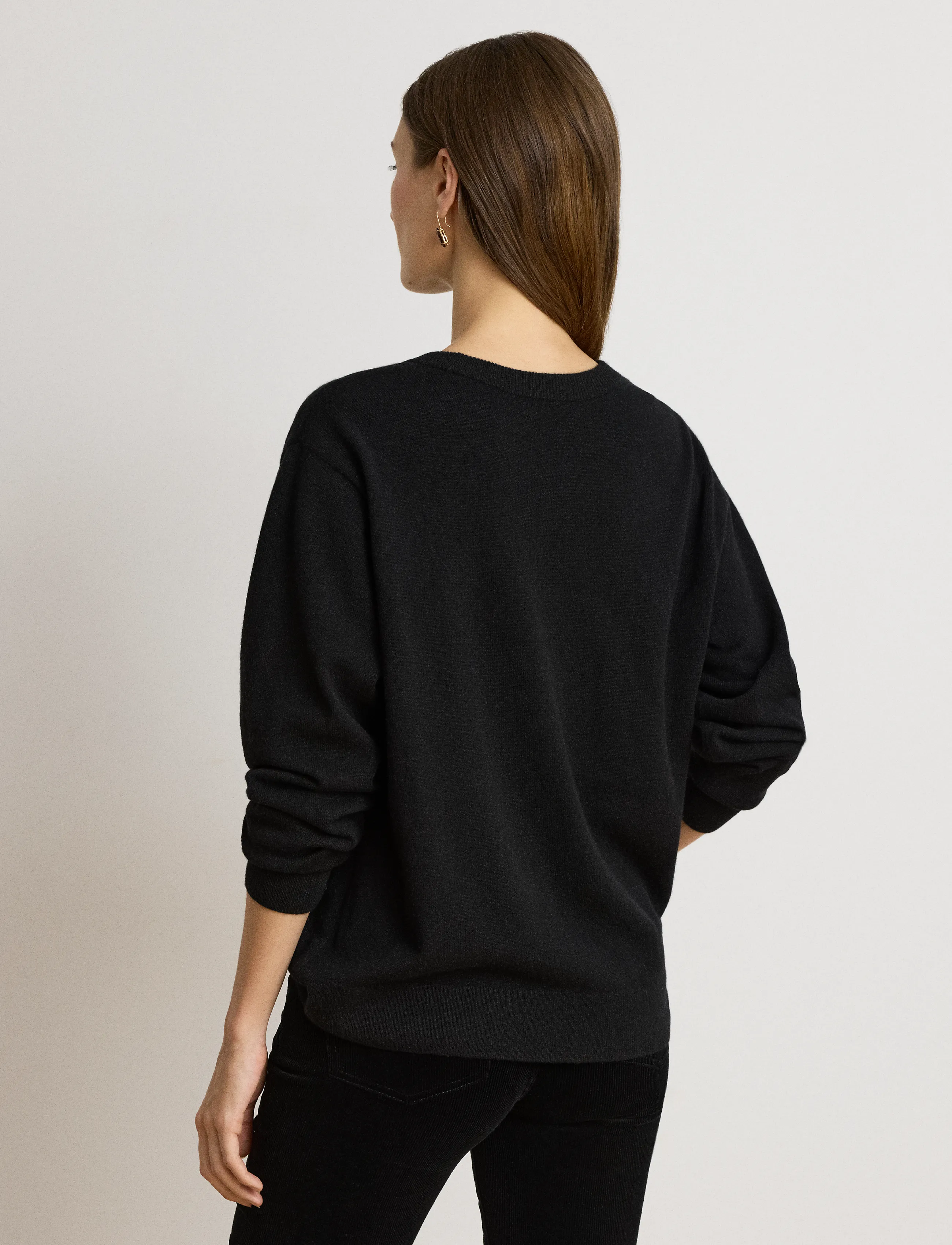 Lauren Ralph Lauren - Embroidered Cashmere Crewneck Sweater - cashmere - black - 2