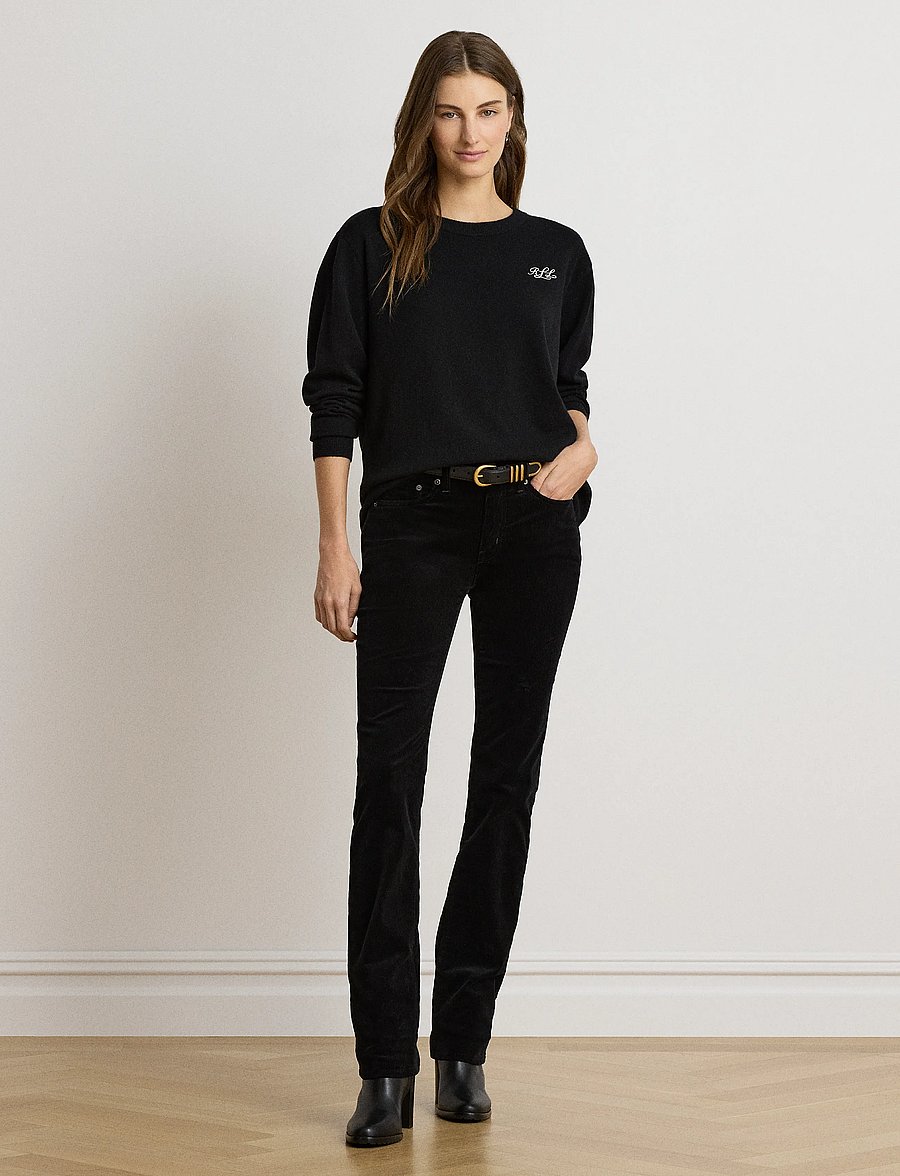 Lauren Ralph Lauren - Embroidered Cashmere Crewneck Sweater - cashmere - black - 3