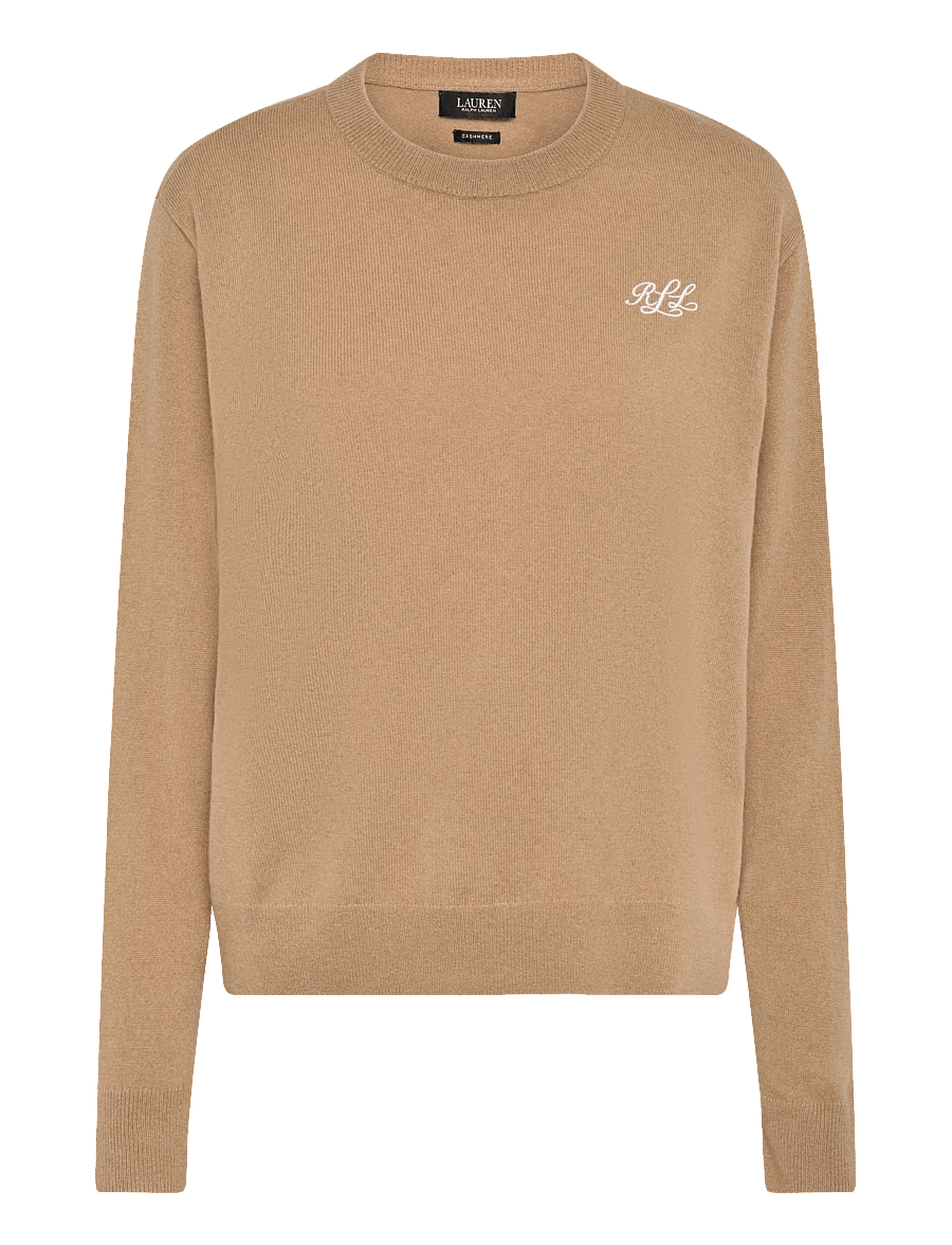 Lauren Ralph Lauren - Embroidered Cashmere Crewneck Sweater - cashmere - lauren camel - 2