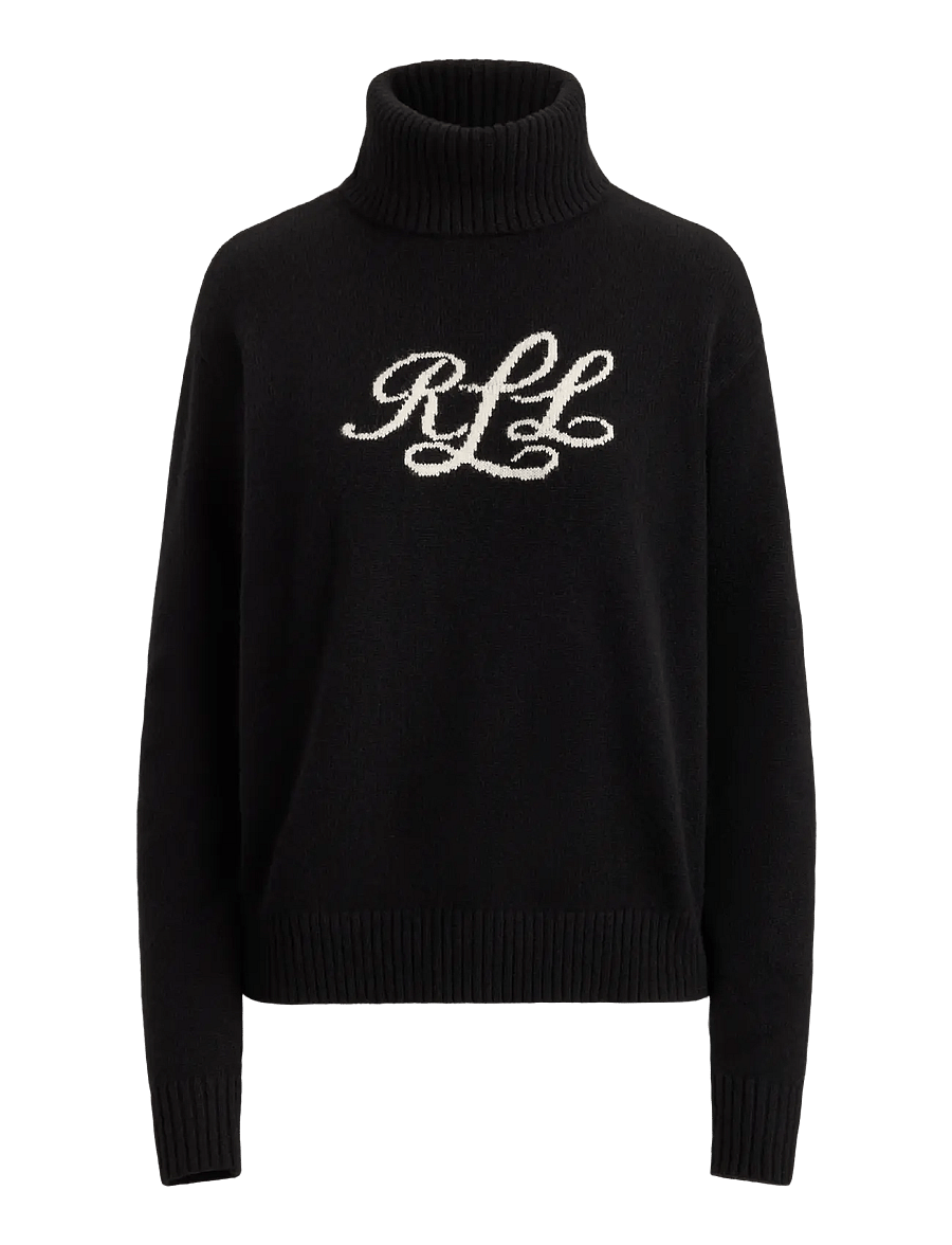 Lauren Ralph Lauren - Logo Cashmere Turtleneck Sweater - cashmere - black - 1