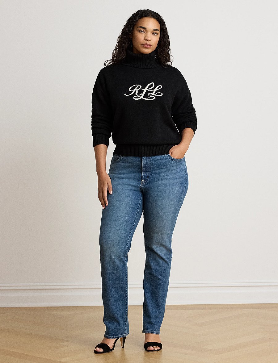 Lauren Ralph Lauren - Logo Cashmere Turtleneck Sweater - cashmere - black - 3