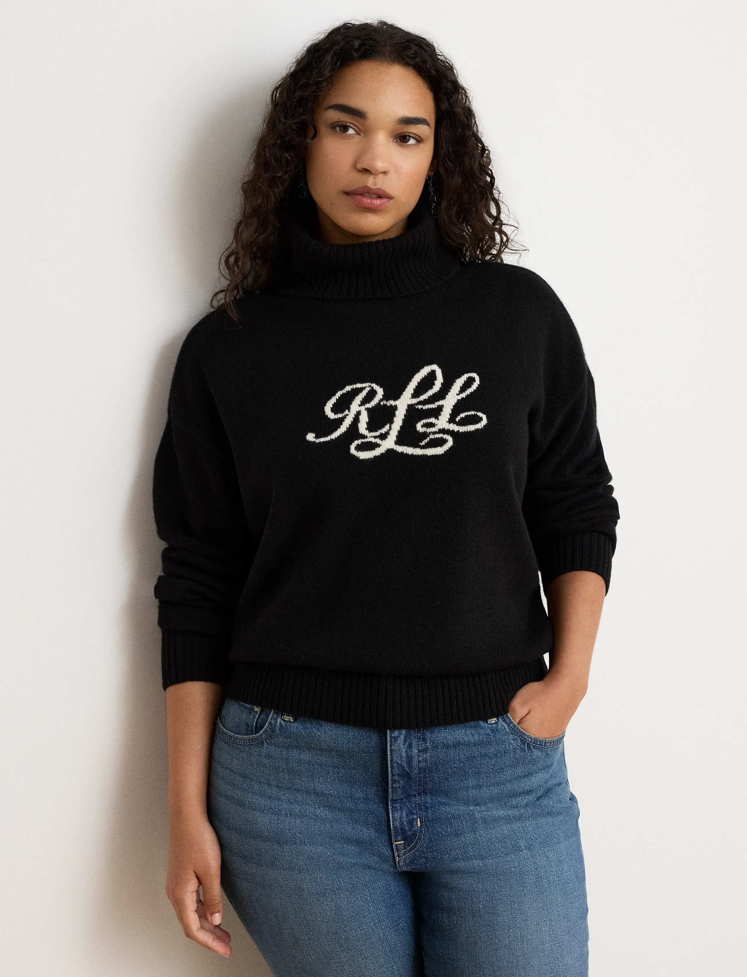 Lauren Ralph Lauren - Logo Cashmere Turtleneck Sweater - cashmere - black - 4