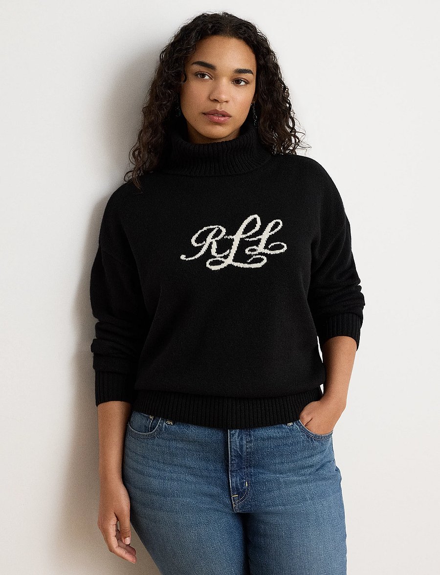 Lauren Ralph Lauren - Logo Cashmere Turtleneck Sweater - cashmere - black - 4