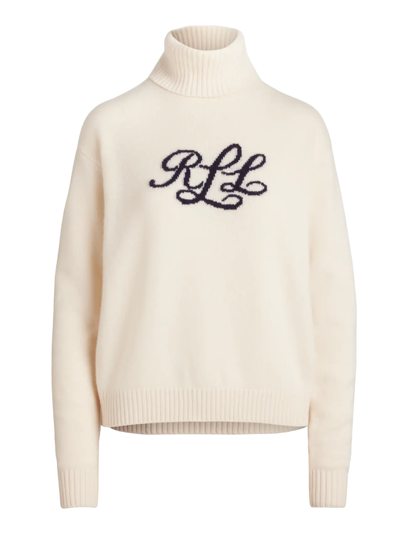 Lauren Ralph Lauren Logo Cashmere Turtleneck Sweater - Lauren Ralph Lauren - MASCARPONE CREAM / cream