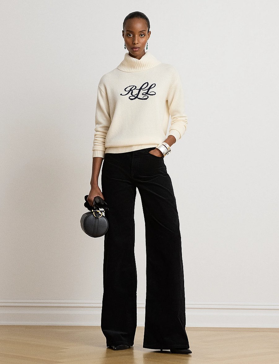 Lauren Ralph Lauren - Logo Cashmere Turtleneck Sweater - cashmere - mascarpone cream - 1