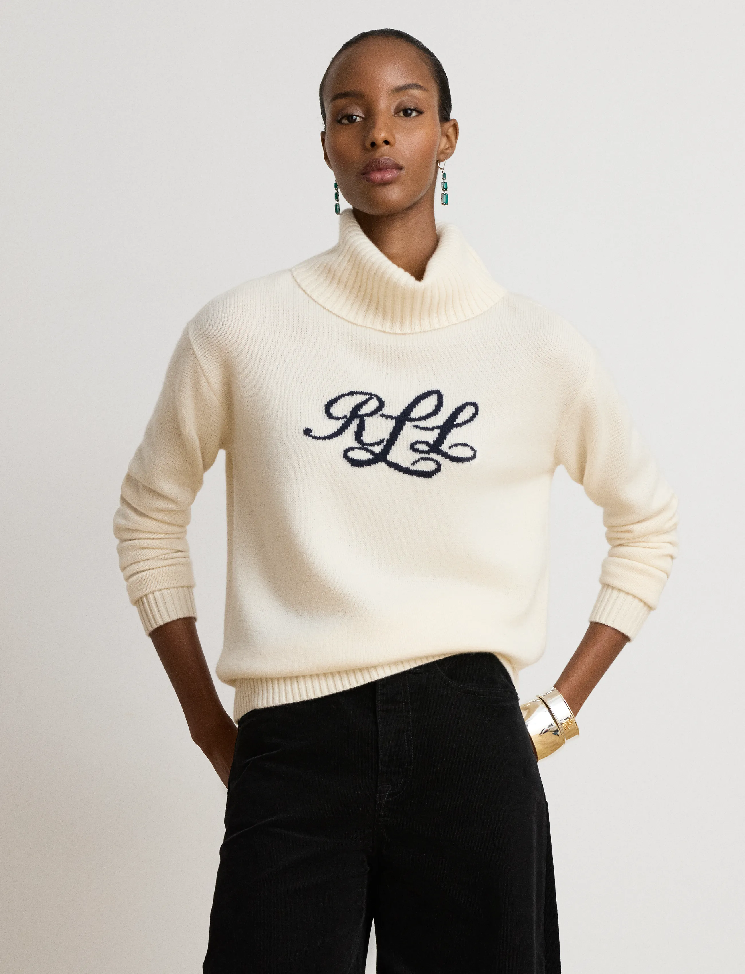 Lauren Ralph Lauren - Logo Cashmere Turtleneck Sweater - cashmere - mascarpone cream - 2