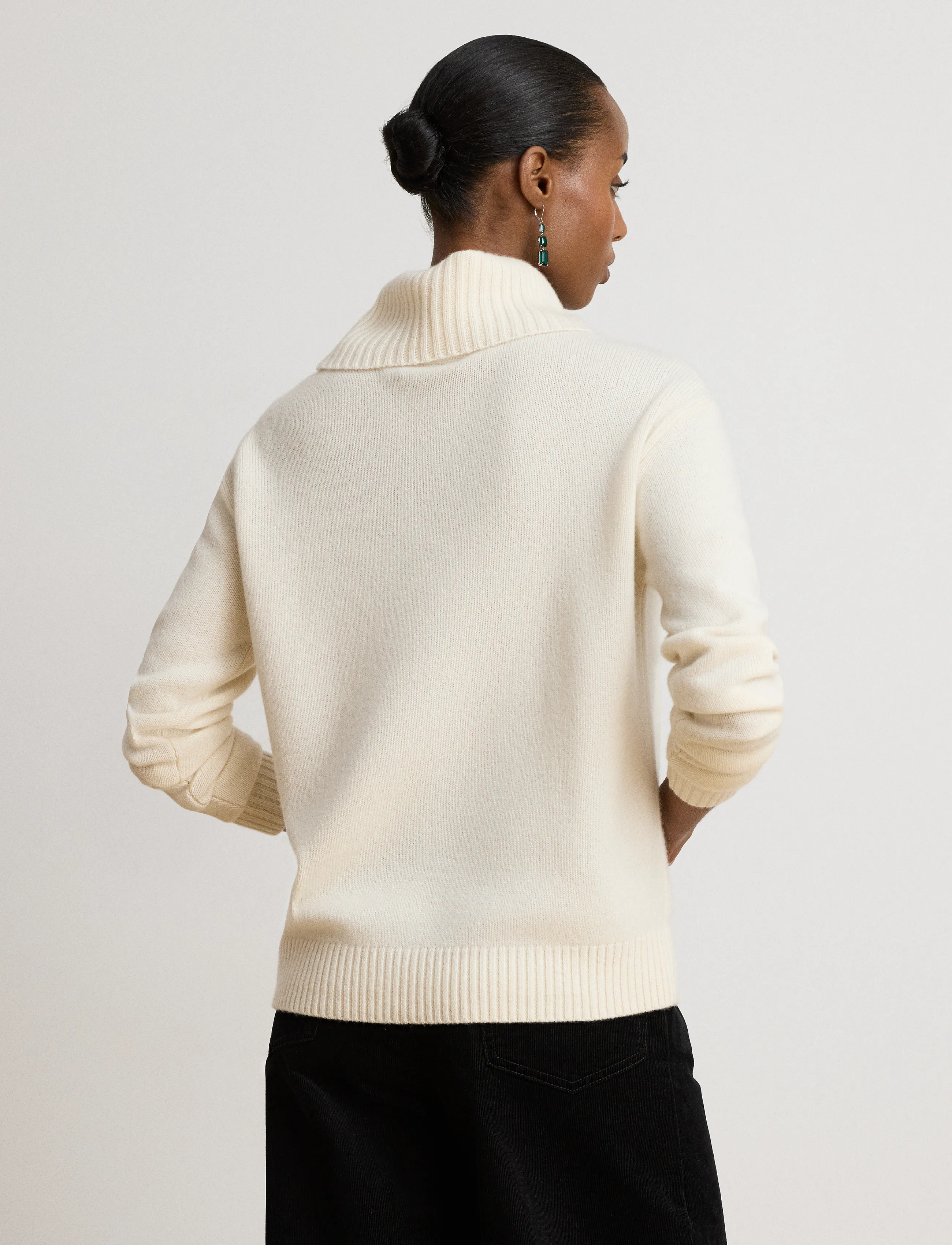 Lauren Ralph Lauren - Logo Cashmere Turtleneck Sweater - cashmere - mascarpone cream - 3