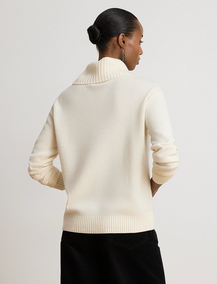 Lauren Ralph Lauren - Logo Cashmere Turtleneck Sweater - cashmere - mascarpone cream - 3