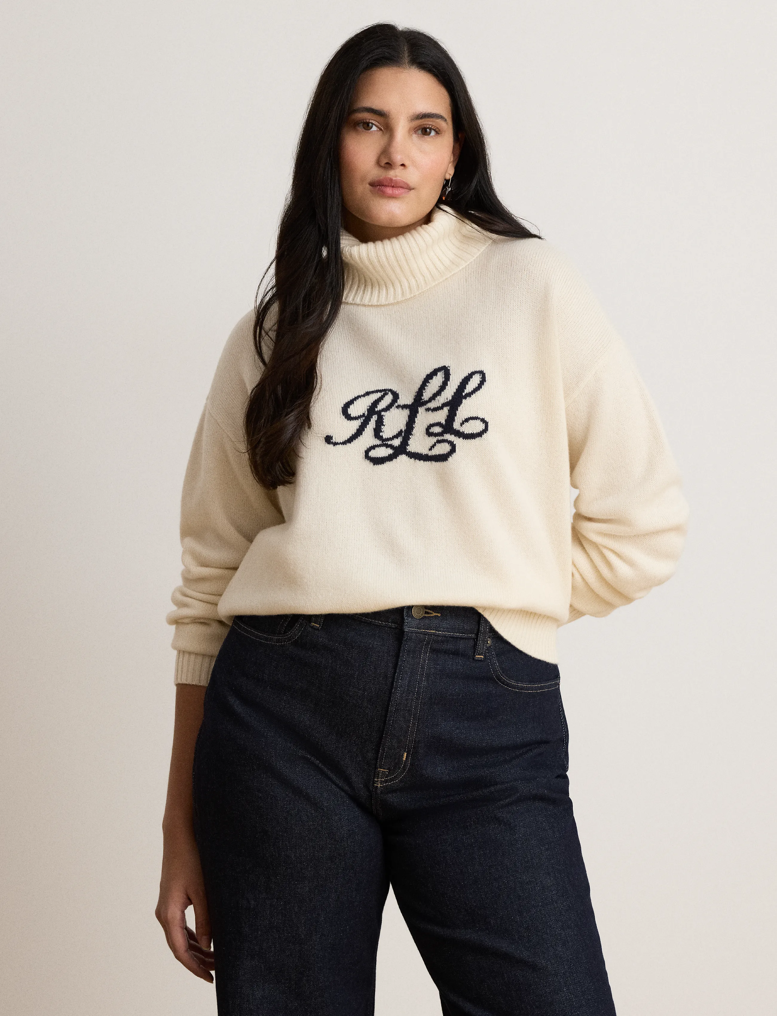 Lauren Ralph Lauren - Logo Cashmere Turtleneck Sweater - cashmere - mascarpone cream - 4