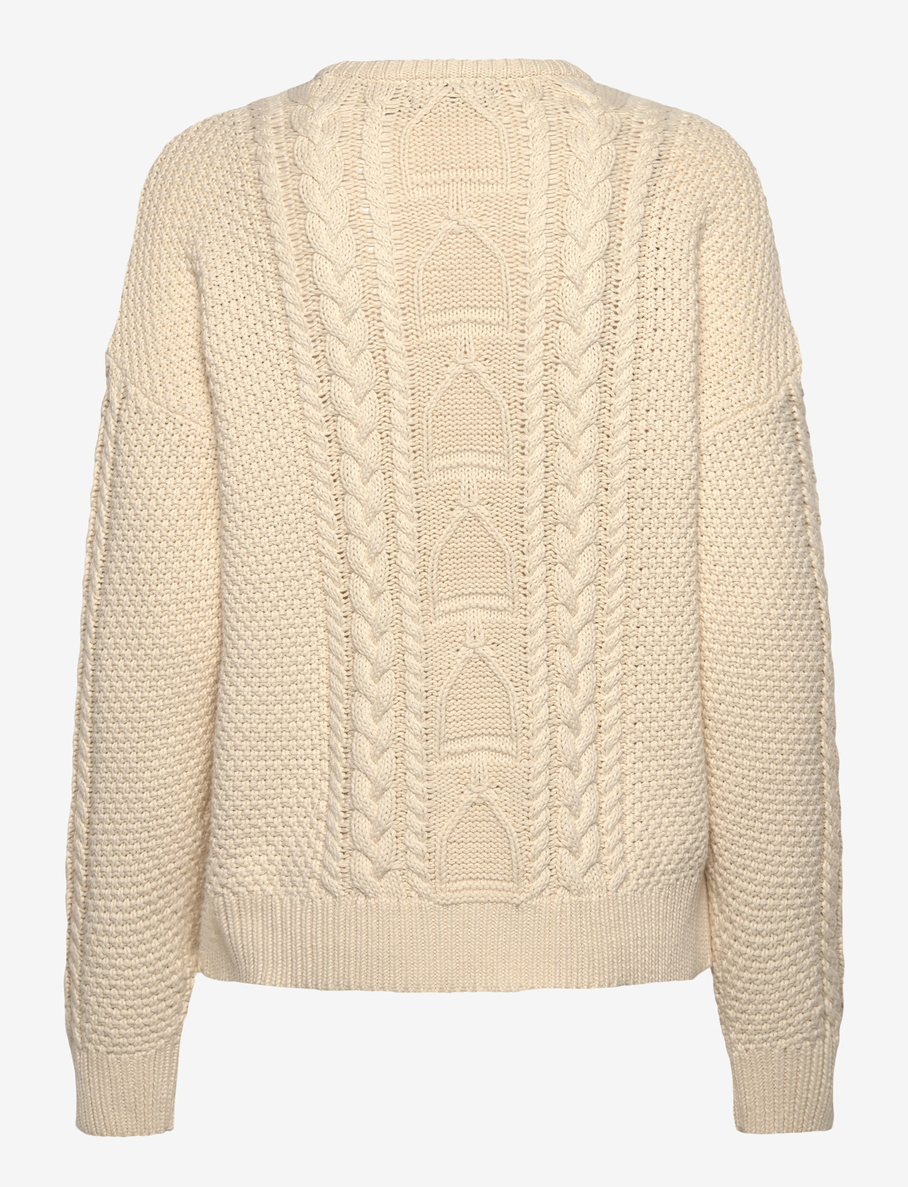 Lauren Ralph Lauren - Cable-Knit Cotton Crewneck Sweater - trøjer - mascarpone cream - 1