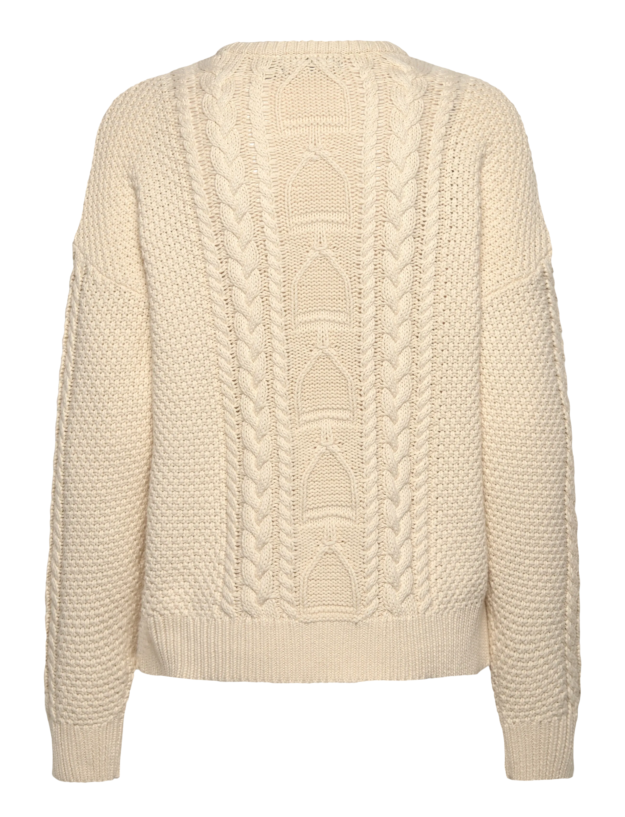 Lauren Ralph Lauren - Cable-Knit Cotton Crewneck Sweater - pullover - mascarpone cream - 2